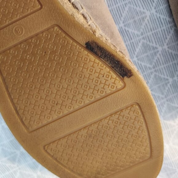 Tory Burch Espadrilles Mules Size 8 Slides Sandals Flats Slip On Beige Leather - Picture 16 of 16